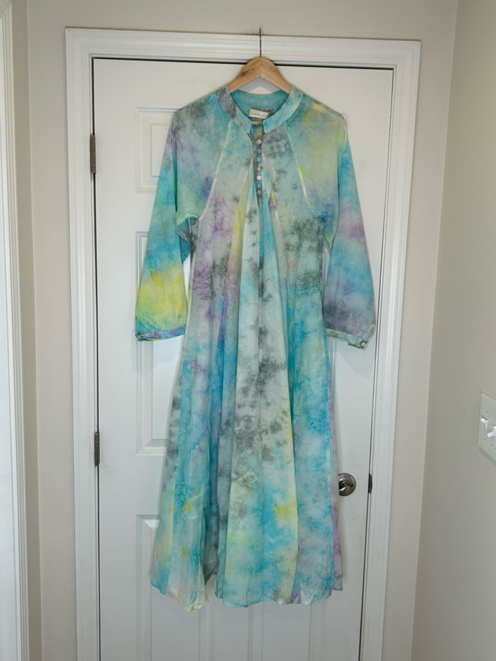 Natalie Marin Rainbow Cloud Fiore Maxi Kaftan Dress Size S NWT $373